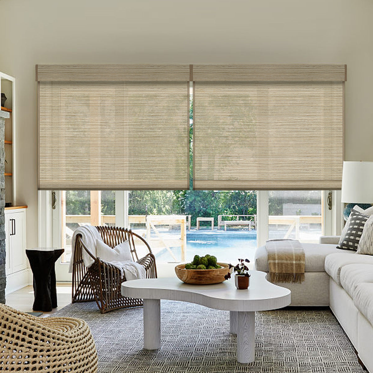 Weffort Motorized Woven Wood Shades Crocheting Series