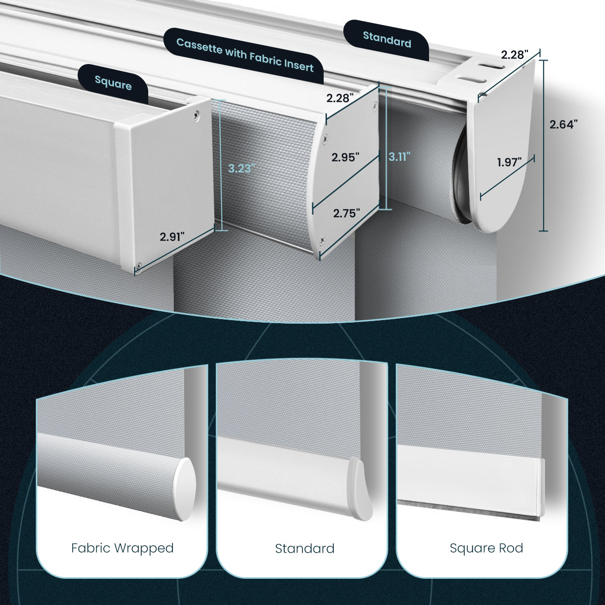 Weffort Motorized Blackout Roller Shades Vinyl Series