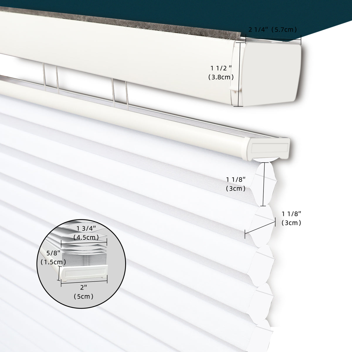 Weffort Motorized Blackout and Light Filtering Day/Night Suspended Cellular Shades Elegant Series