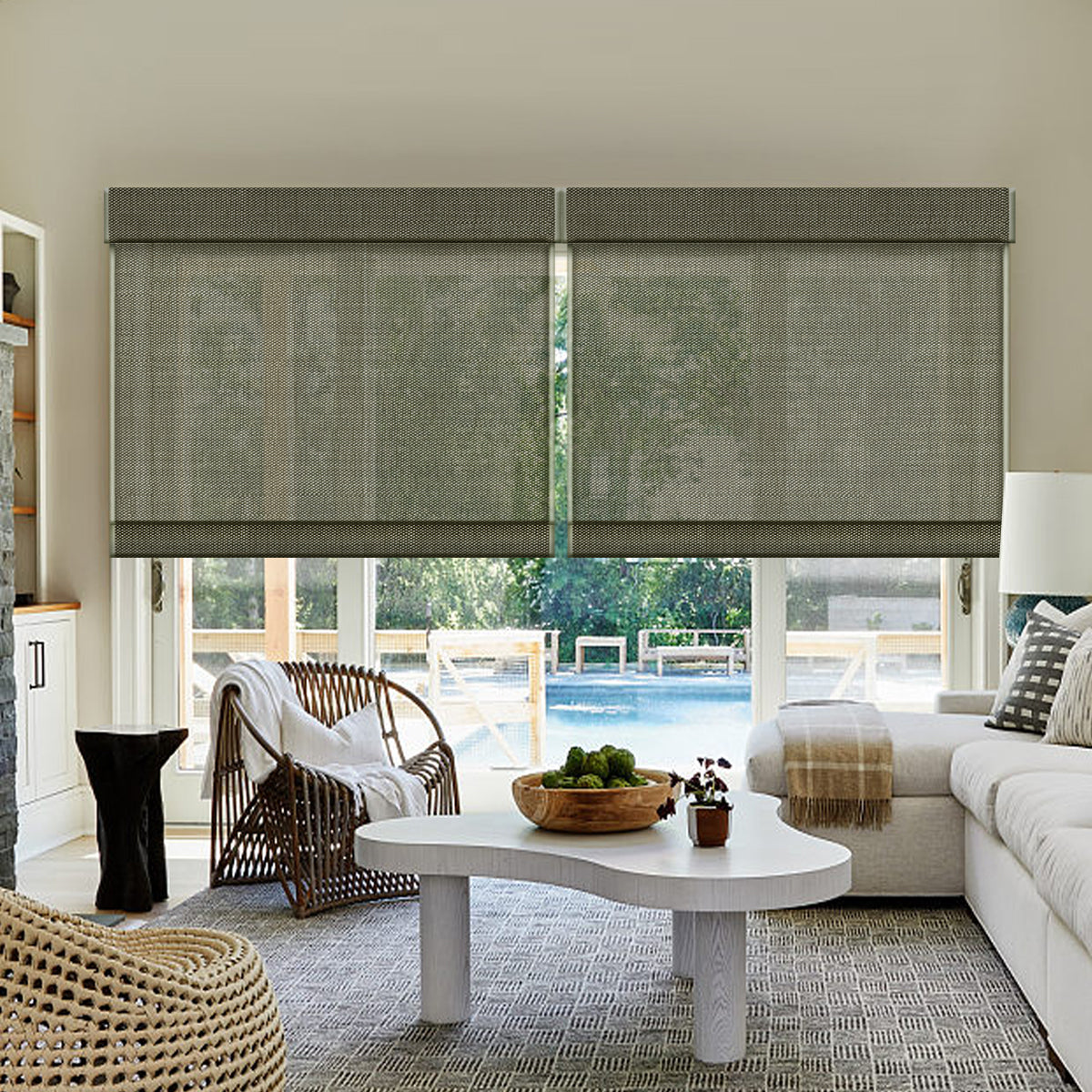 Weffort Motorized Woven Wood Shades Crocheting Series