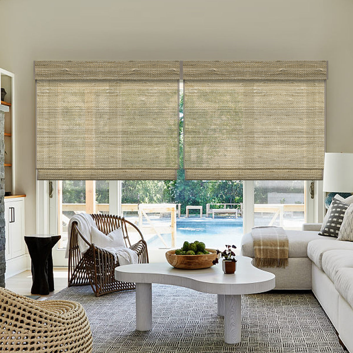 Weffort Motorized Woven Wood Shades Crocheting Series